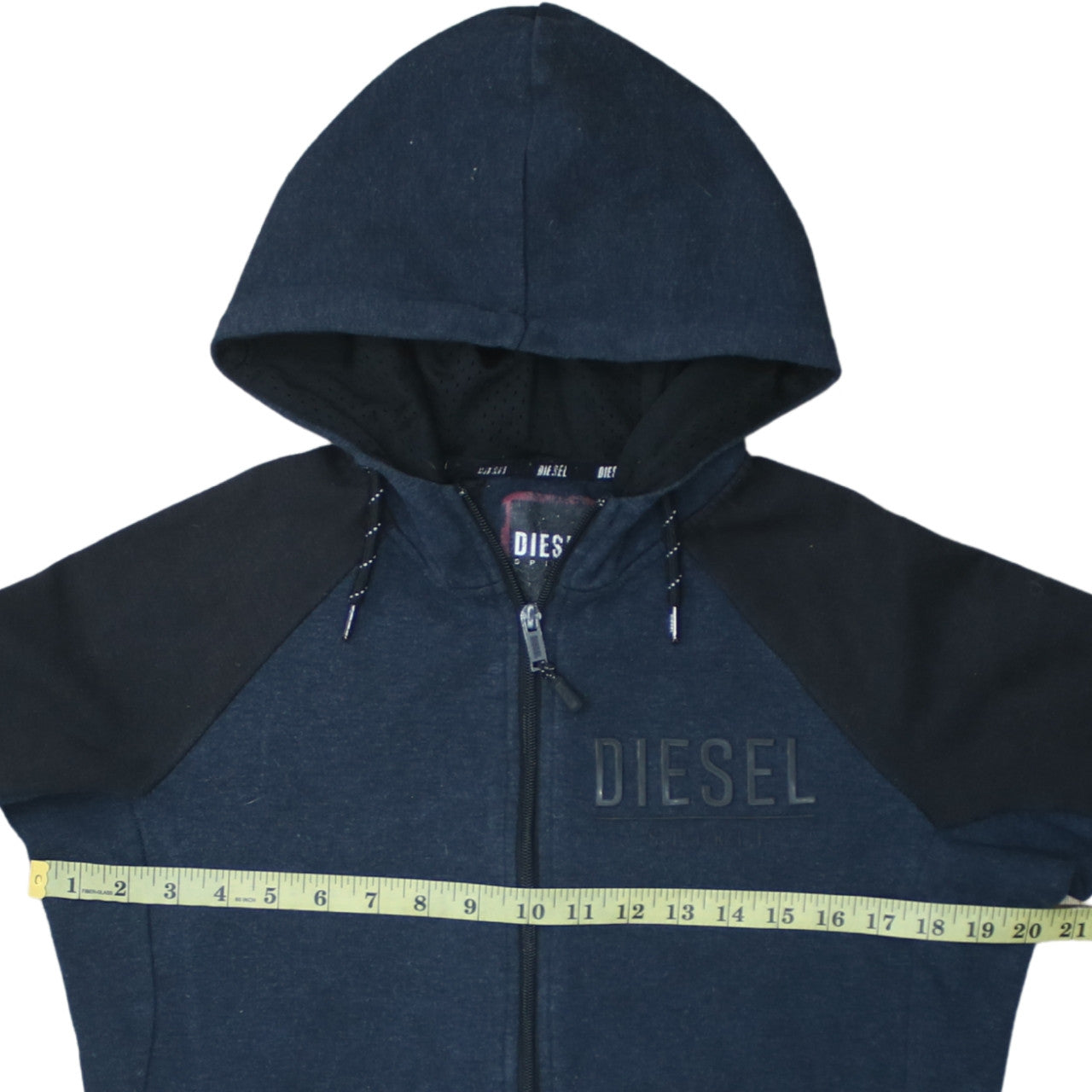 Mens UK Size S Diesel Blue Full Zip Hoodie