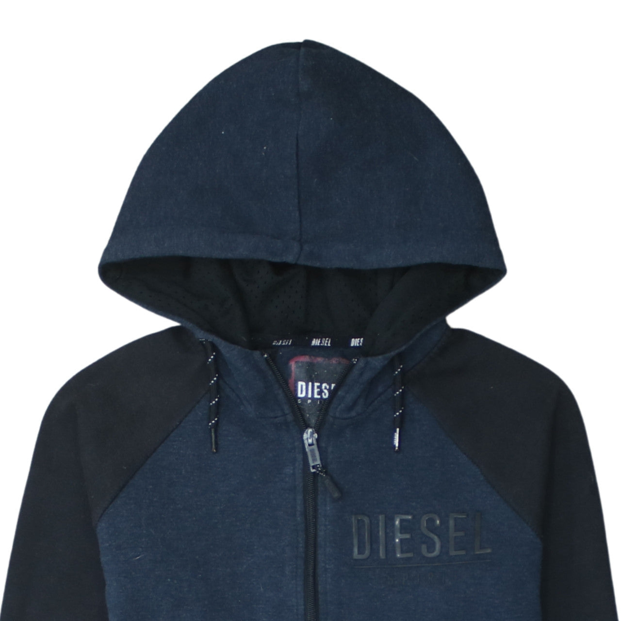 Mens UK Size S Diesel Blue Full Zip Hoodie