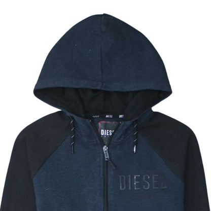 Mens UK Size S Diesel Blue Full Zip Hoodie