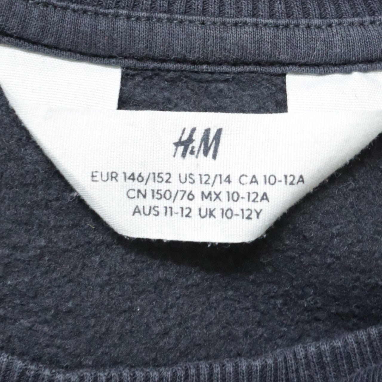 Girls UK Size 10-12 Years H&M Black Pullover Sweatshirt