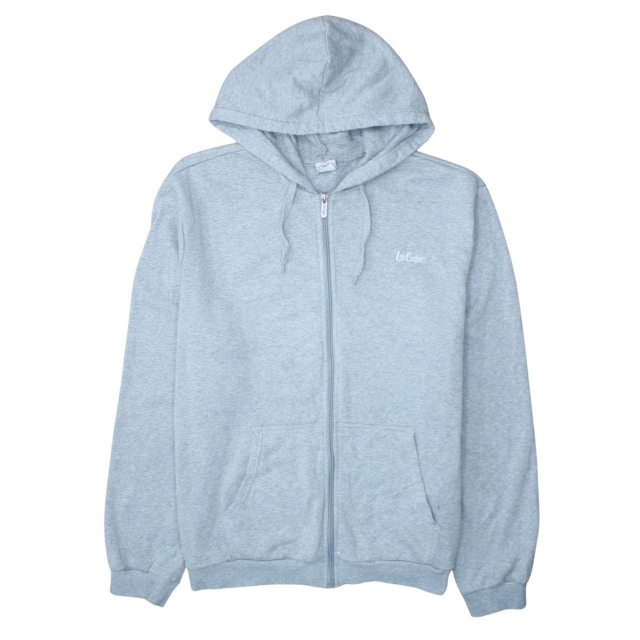 Mens UK Size 2XL Lee Cooper Grey Full Zip Hoodie