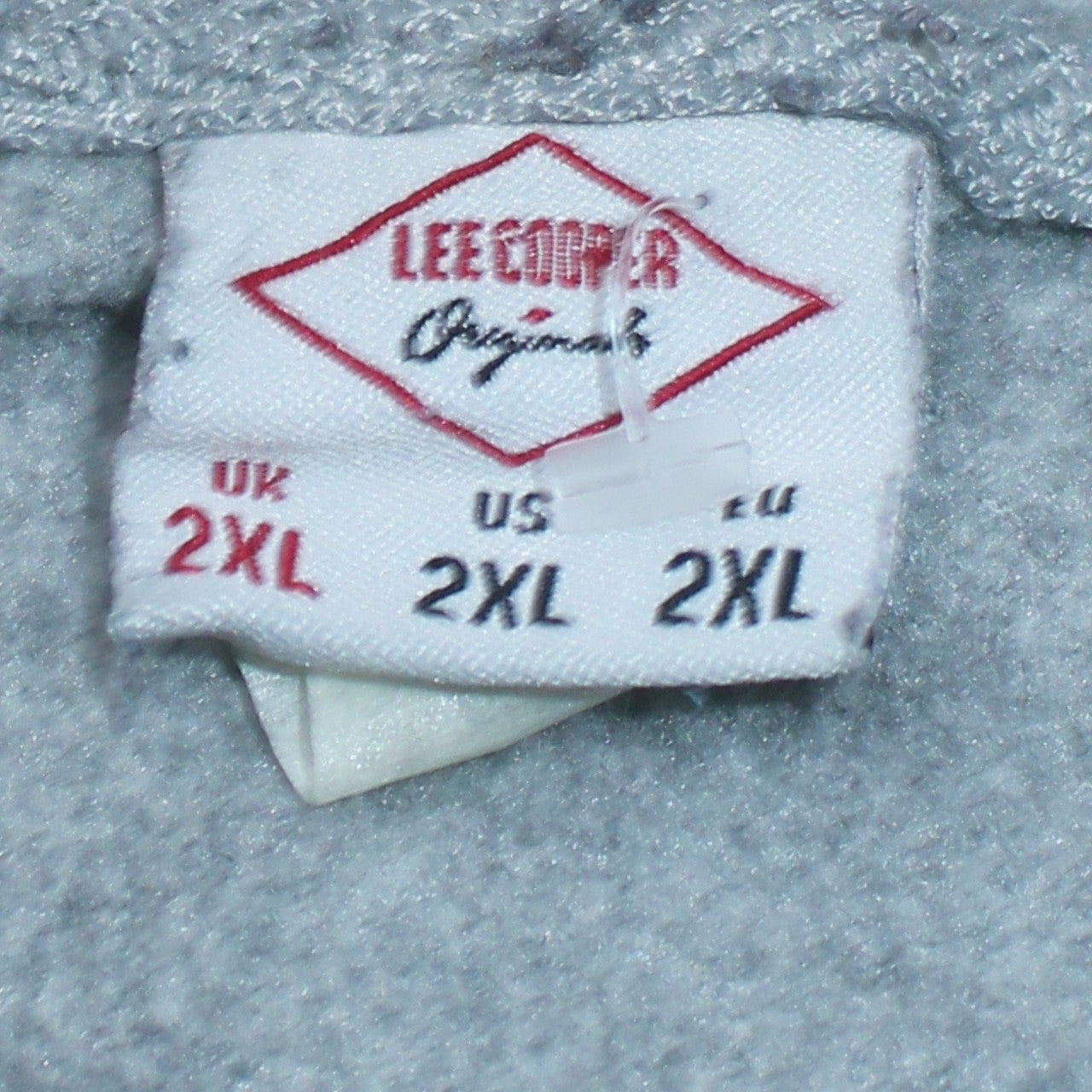 Mens UK Size 2XL Lee Cooper Grey Full Zip Hoodie