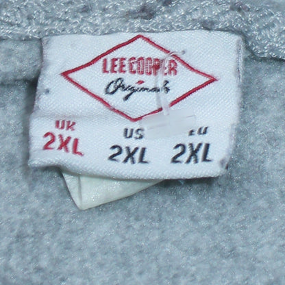 Mens UK Size 2XL Lee Cooper Grey Full Zip Hoodie
