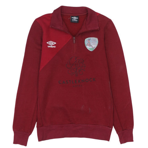 Mens UK Size S Umbro Red 1/4 Zip Sweatshirt