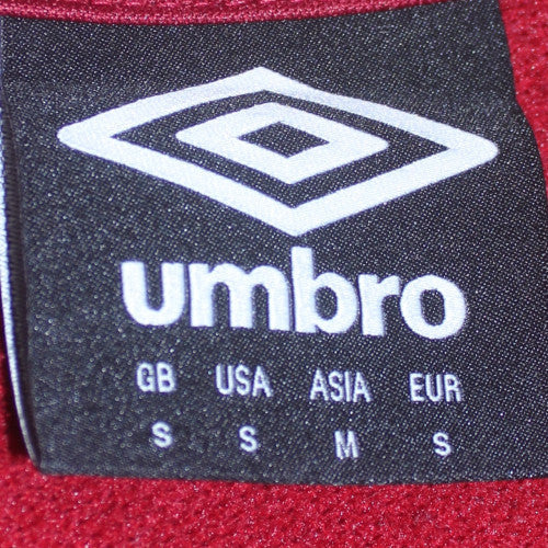 Mens UK Size S Umbro Red 1/4 Zip Sweatshirt