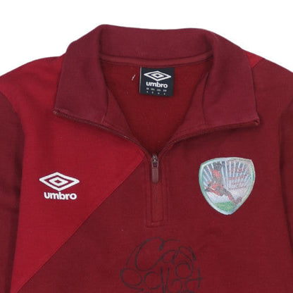 Mens UK Size S Umbro Red 1/4 Zip Sweatshirt
