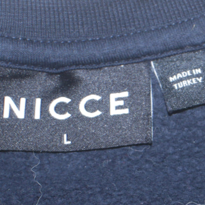 Mens UK Size L NICCE Blue Pullover Sweatshirt