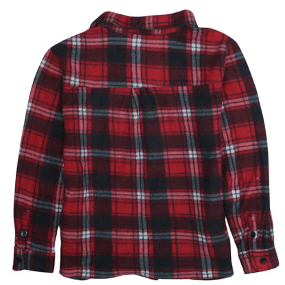PURE BASIC Men's Red Check Fleece Button Jacket Size S