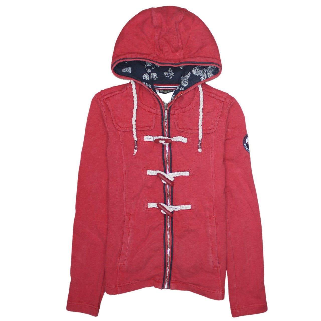 Womens UK Size S Napapijri Red Full Zip Hoodie