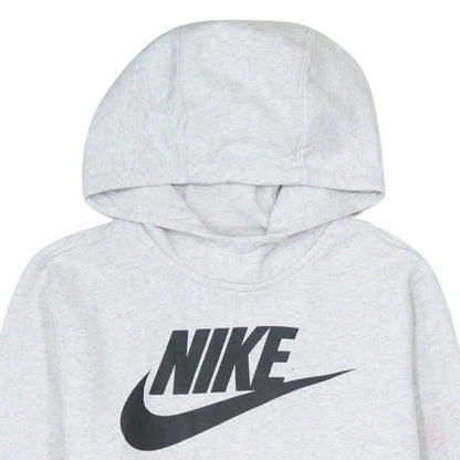 Nike Boys Grey Pullover Hoodie 12-13 Years Regular Fit Logo Print