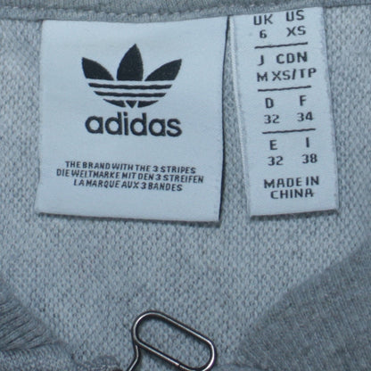 Womens UK Size XS adidas Grey Full Zip Sweatshirt