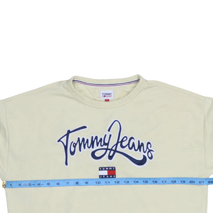 Mens UK Size L Tommy Jeans Beige Pullover Sweatshirt