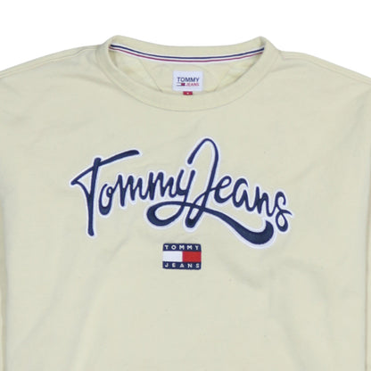 Mens UK Size L Tommy Jeans Beige Pullover Sweatshirt
