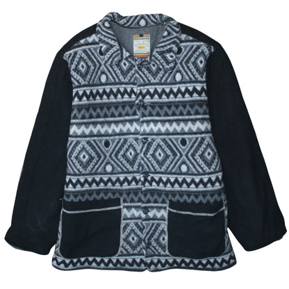 Systeme Nouveau Women's Grey Aztec Fleece Button Jacket Size M