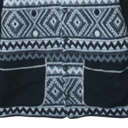 Systeme Nouveau Women's Grey Aztec Fleece Button Jacket Size M