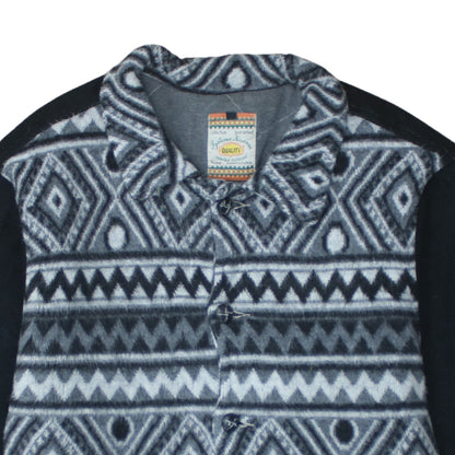 Systeme Nouveau Women's Grey Aztec Fleece Button Jacket Size M