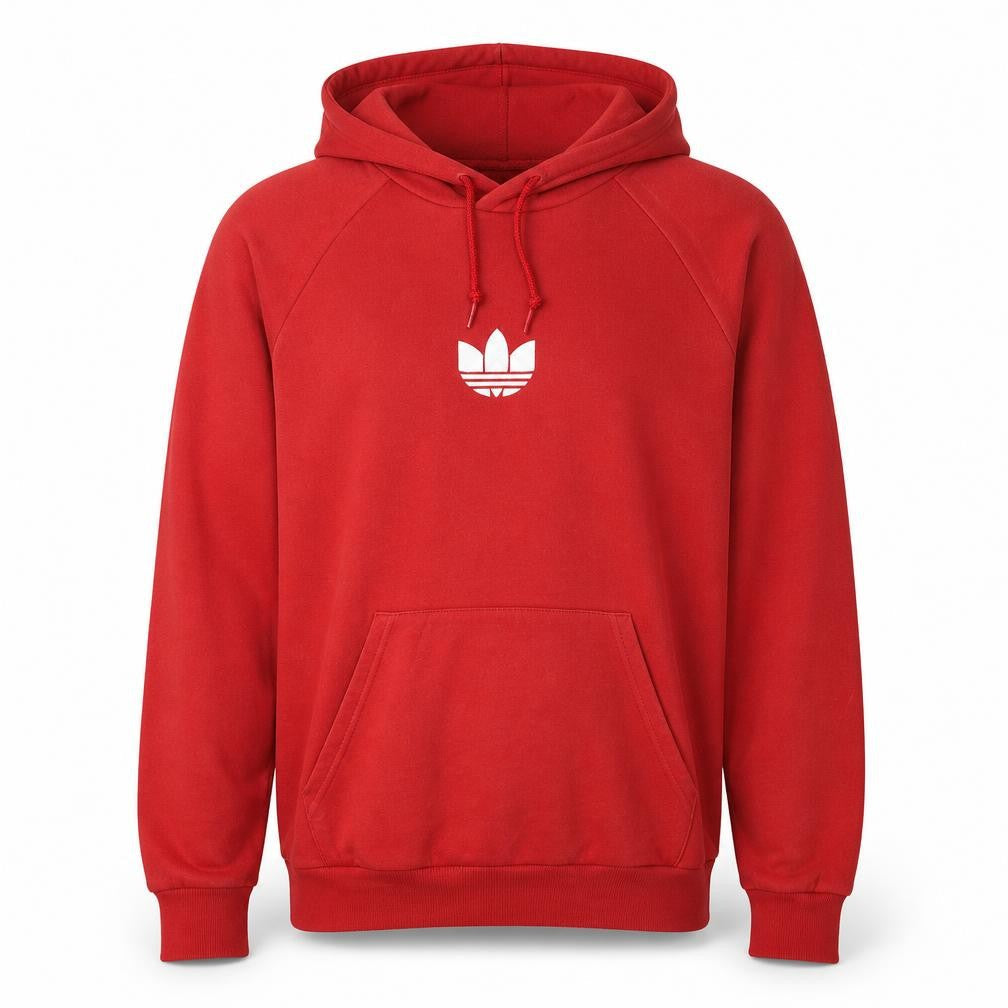 Mens UK Size L adidas Red Pullover Hoodie