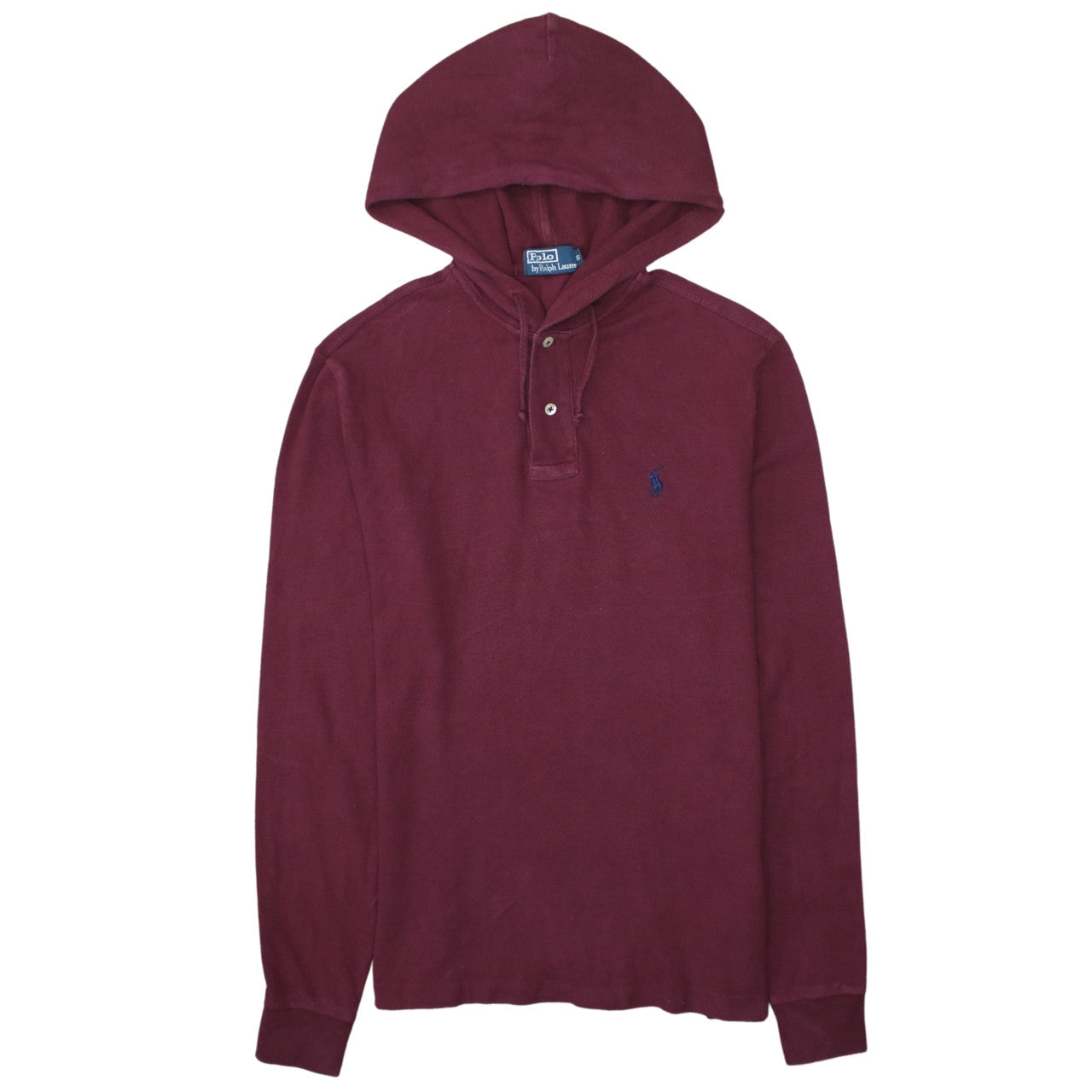 Mens UK Size S Ralph Lauren Red Henley Hoodie