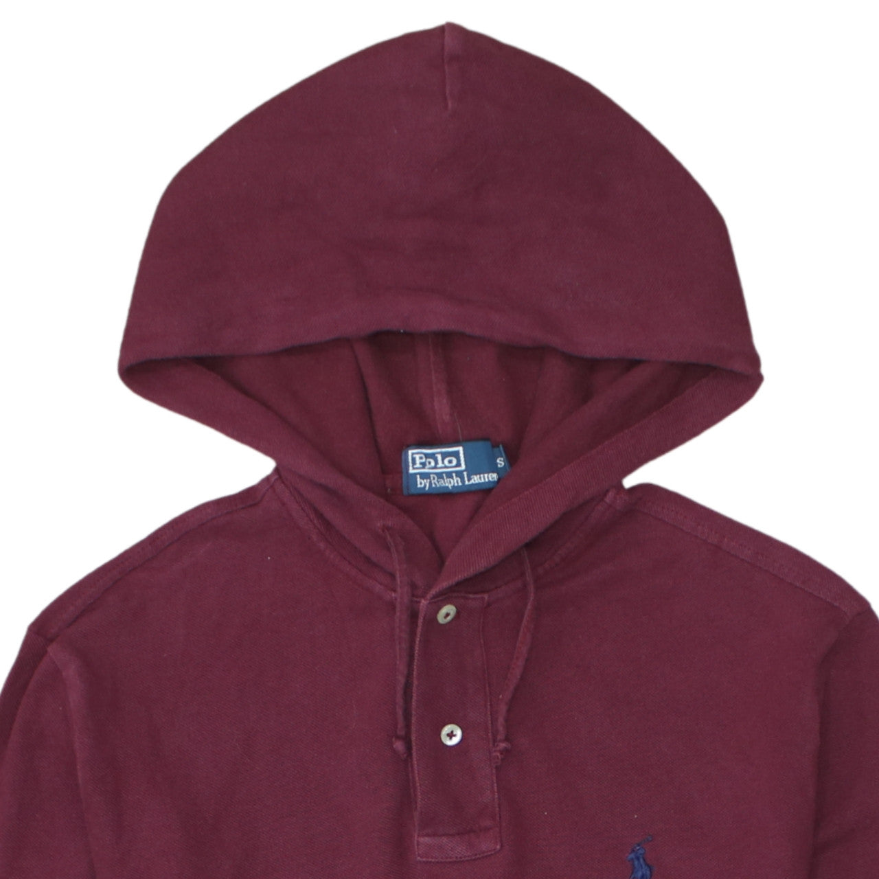 Mens UK Size S Ralph Lauren Red Henley Hoodie
