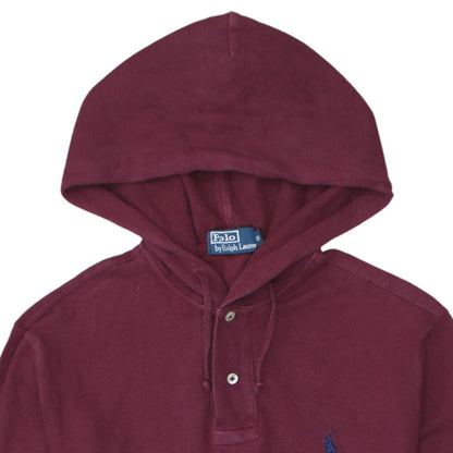 Mens UK Size S Ralph Lauren Red Henley Hoodie