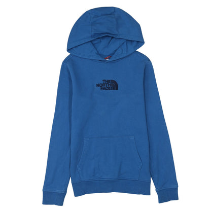 The North Face Boys Blue Pullover Hoodie L/G 100% Cotton Logo Hooded Sweatshirt