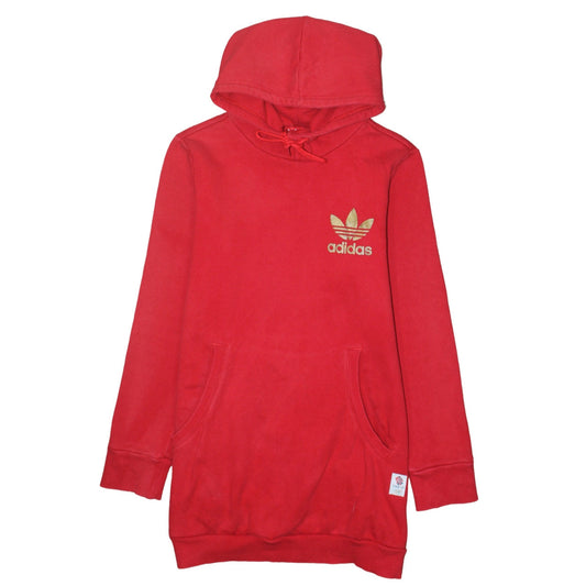 Womens UK Size 16 adidas Red Pullover Hoodie