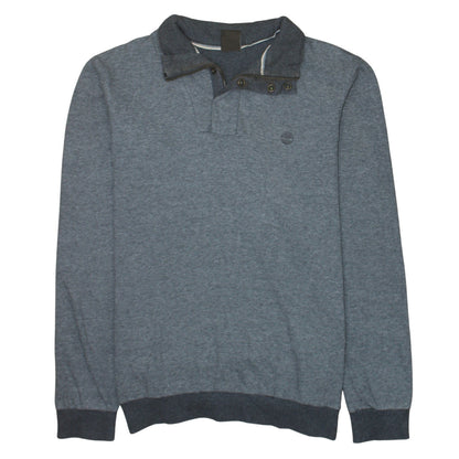 Mens UK Size L Timberland Grey Henley Sweatshirt