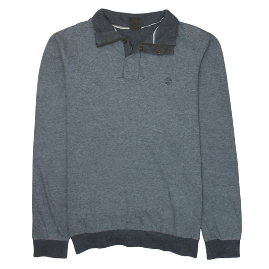 Mens UK Size L Timberland Grey Henley Sweatshirt