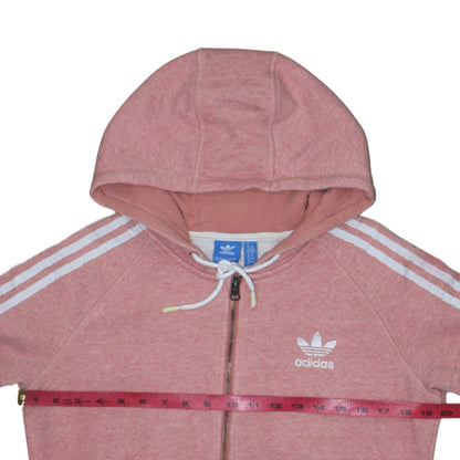 Womens UK Size 14 adidas Pink Full Zip Hoodie