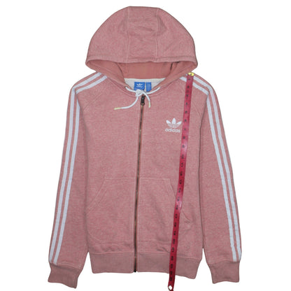 Womens UK Size 14 adidas Pink Full Zip Hoodie