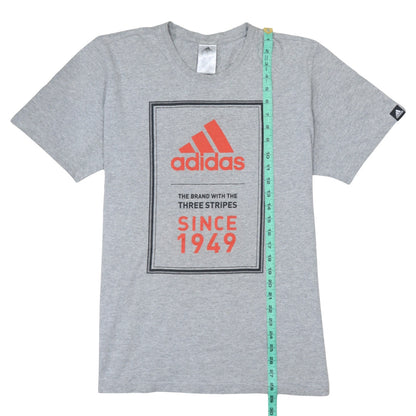 Adidas Men’s Grey Graphic Logo T-Shirt Size L Regular Fit Sports Tee