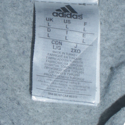 Adidas Men’s Grey Graphic Logo T-Shirt Size L Regular Fit Sports Tee