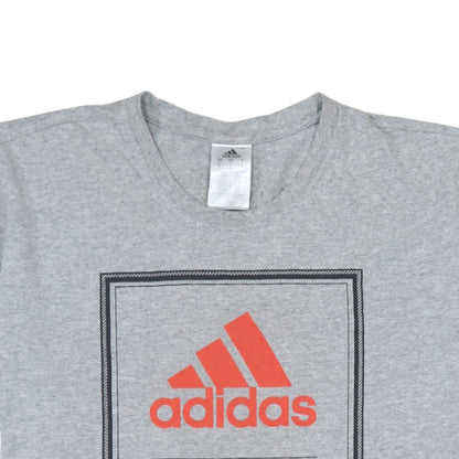 Adidas Men’s Grey Graphic Logo T-Shirt Size L Regular Fit Sports Tee