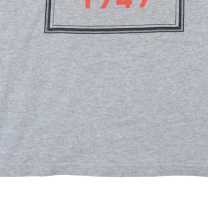 Adidas Men’s Grey Graphic Logo T-Shirt Size L Regular Fit Sports Tee