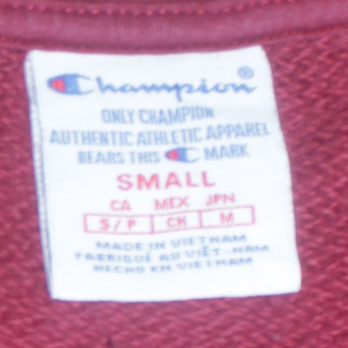 Mens UK Size S Champion Red Pullover Sweatshirt