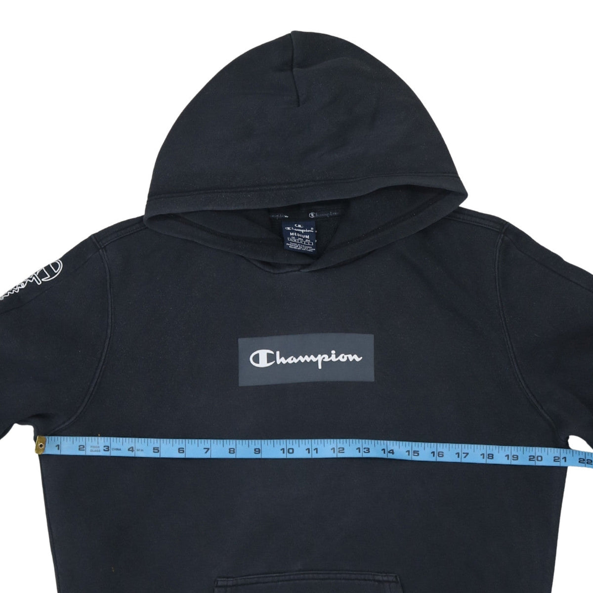 Mens UK Size M Champion Black Pullover Hoodie