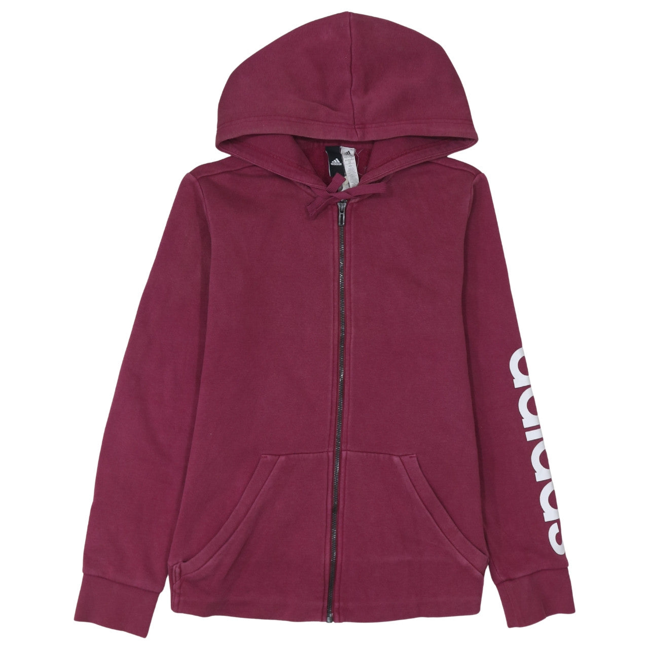 Womens UK Size M adidas Pink Full Zip Hoodie