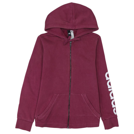 Womens UK Size M adidas Pink Full Zip Hoodie