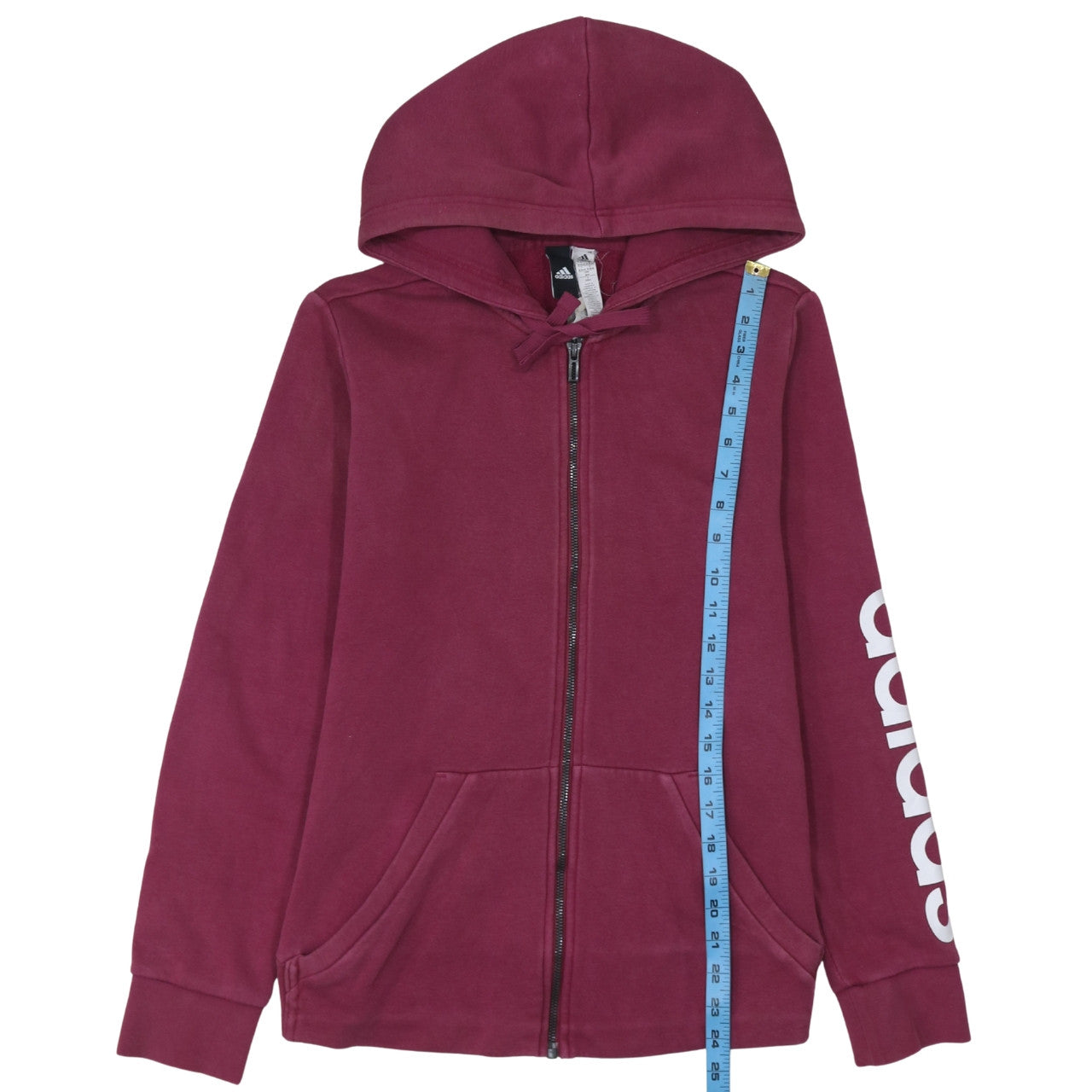 Womens UK Size M adidas Pink Full Zip Hoodie