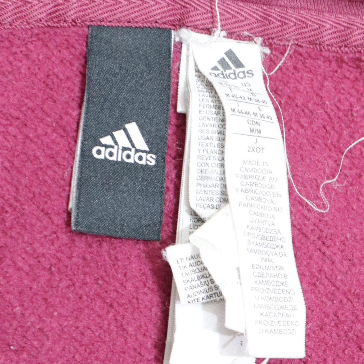 Womens UK Size M adidas Pink Full Zip Hoodie