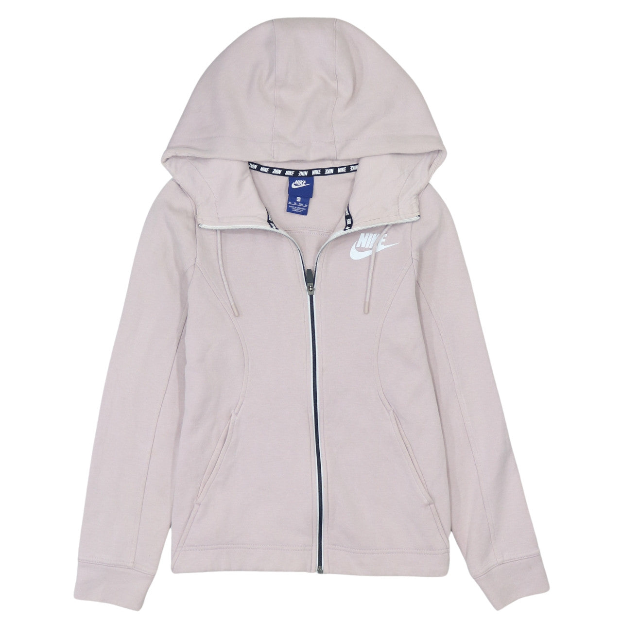 Womens UK Size XS Nike Beige Full Zip Hoodie