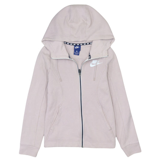 Womens UK Size XS Nike Beige Full Zip Hoodie