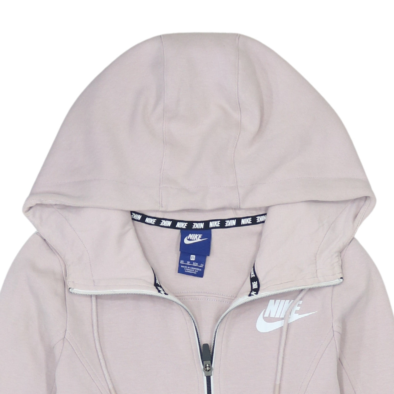 Womens UK Size XS Nike Beige Full Zip Hoodie