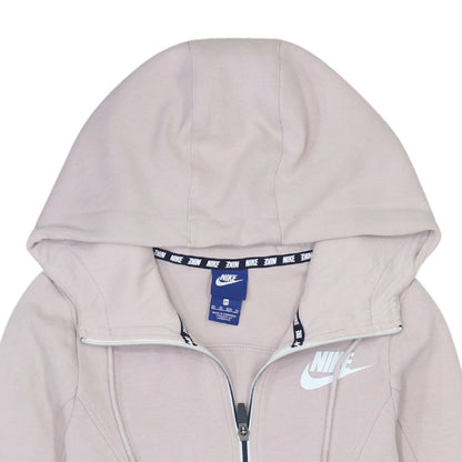 Womens UK Size XS Nike Beige Full Zip Hoodie