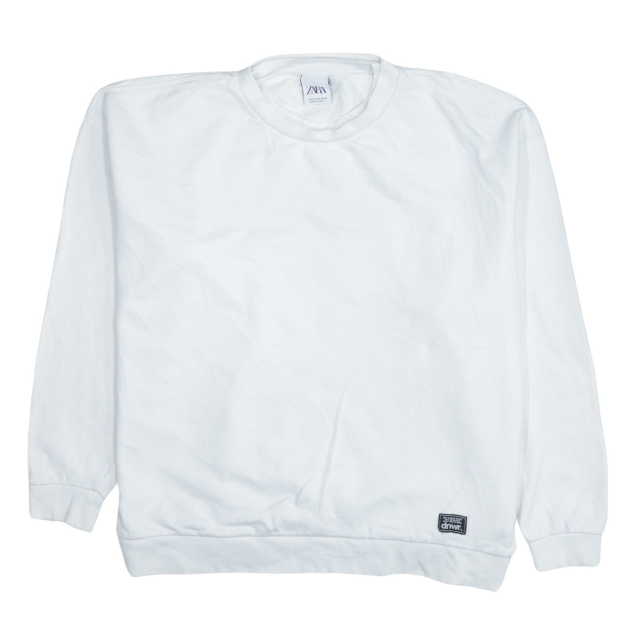 Mens UK Size M Zara White Pullover Sweatshirt