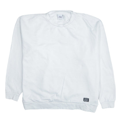 Mens UK Size M Zara White Pullover Sweatshirt