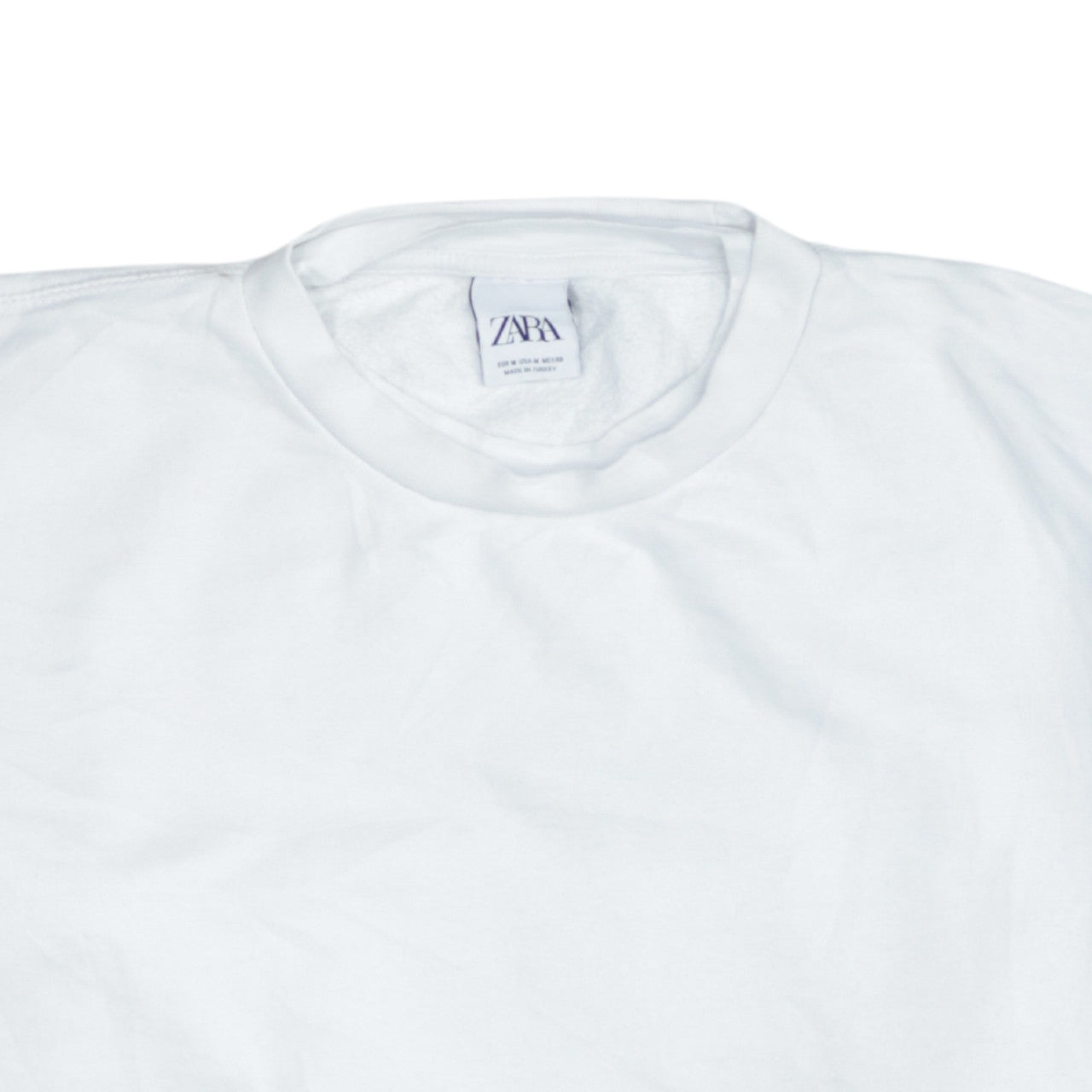 Mens UK Size M Zara White Pullover Sweatshirt