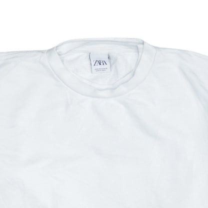 Mens UK Size M Zara White Pullover Sweatshirt
