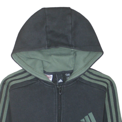 Adidas Boys Black Full Zip Hoodie 13-14 Years Hooded Sports Sweatshirt