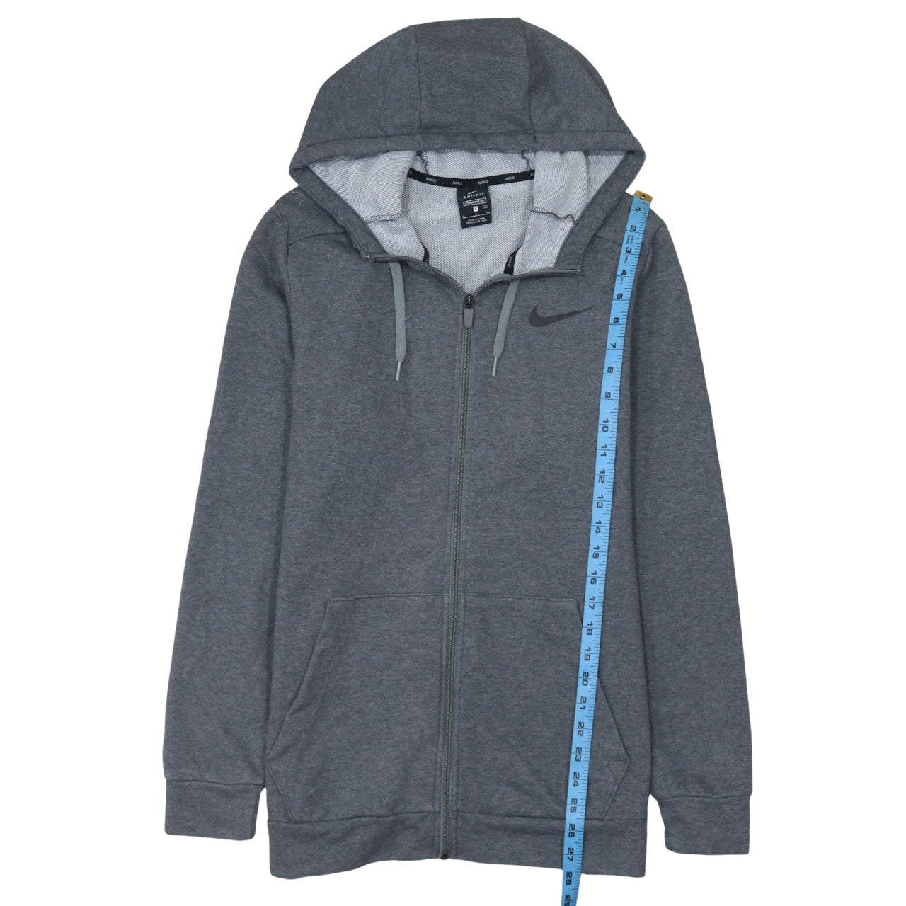 Mens UK Size S Nike Grey Full Zip Hoodie